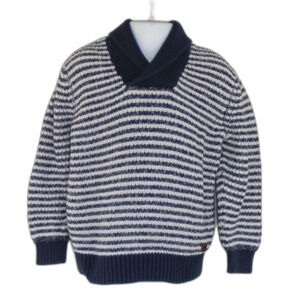 JANIE & JACK Sweater, 4, Ribbed/Striped Blue/White